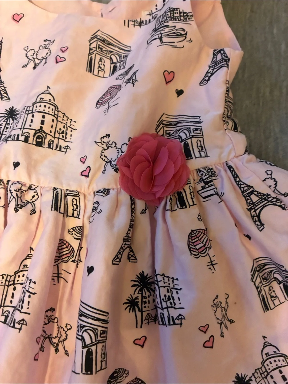 (2 )set pc Pink Paris Print Dress and one Purple,white with butterflies 18-24